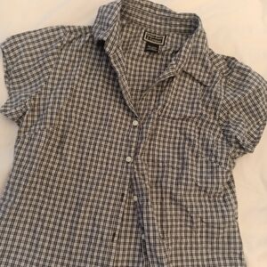 Vintage Cotton Button Up Shirt | 100% Cotton Check Blouse | Casual Everyday Top